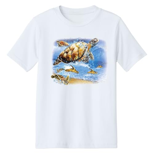 Boys Girls Turtles Into The Sea Solar Color Changing Shirt Sun Tee for Youth Size2