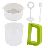 Multiple Yogurt Strainer Maker Usage Food Strainer Greek Durable Reusable Milk Juice Tea Filter Mesh Nut Soy Milk Pitcher Handle Press Stick Brush 1.5 Quart Alternative Filter Cup Rod Brush