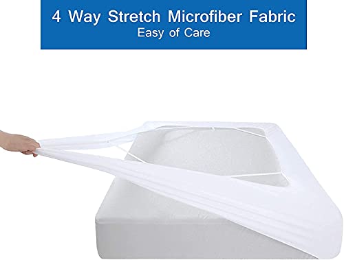 Box Spring Cover Twin Size Bed Skirt Wrap 4 Side Of The Mattress, Stretch & Snug Fit, Ultra Soft, Wrinkle Free, Replacing Bed Skirts For Hotel And Home, White #TOP2