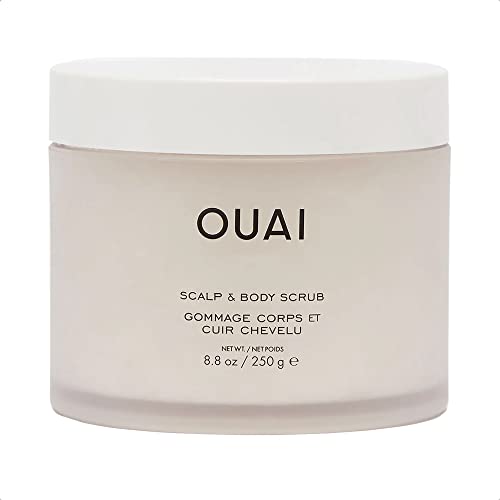OUAI Scalp & Body Scrub, Melrose Place - Exfoliating Body Scrub with Sugar & Coconut Oil Blend for Smooth, Moisturized Skin - Gentle Scalp Scrub for Removing Product Build Up (8.8 Oz)