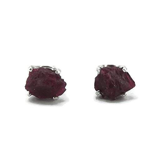 raw ruby earrings