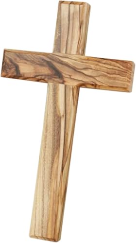 MaMeMi Olivenholz Kreuz 15 cm aus Bethlehem Handgefertigtes Wandkreuz aus echtem Olivenholz Christliches Holzkreuz 15 x 9 cm Holz Kruzifix Markenqualität aus dem Heiligen Land