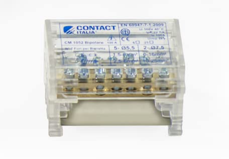 Morsettiera bipolare 7 fori 100A Contact CM1052