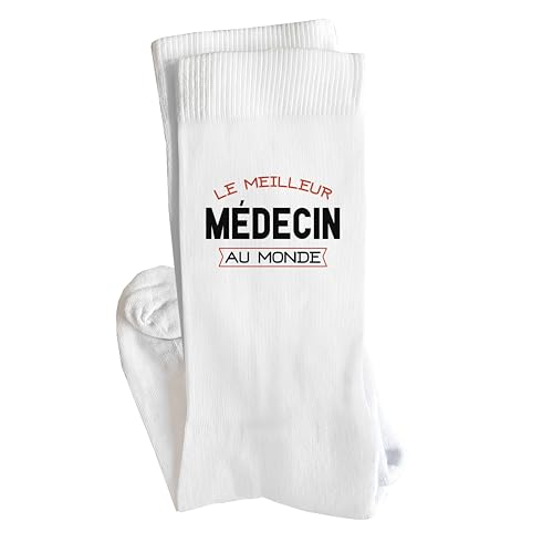 Chaussettes Le meilleur Médecin | Socks | Taille 41-45 | Idée Chaussettes Personnalisées Cadeau Fête Original Famille Travail Départ Collègue Retraite Noël.