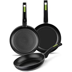 Sartenes Monix La Vanguardia Monix S0427407 Set de Sartenes M481241 18/22/26 cm, Verde, 3 Piezas