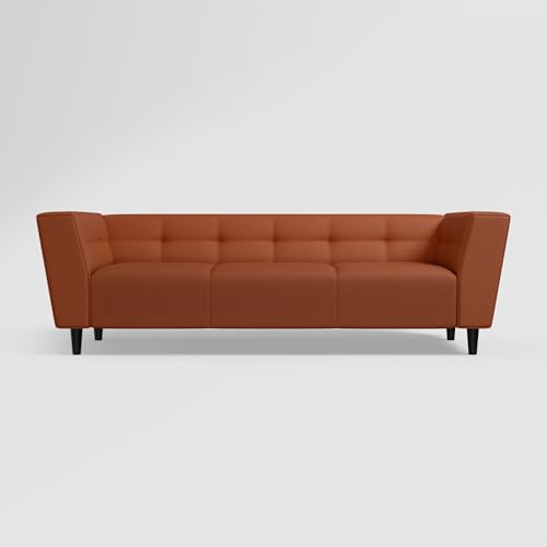 Image of Interio by Godrej Suez 3-Seater Synthethic Leather Sofa with Arms