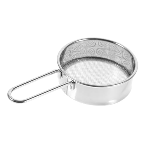 OFFSCH colador de harina ahorrador de grasa de tocino azúcar Herramienta de tamizado Tamizador de mano para hornear de acero inoxidable de harina portátil el plastico Silver