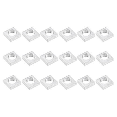 METALLIXITY Square Nuts, (M4x6mmx6mm) 200Pcs, Carbon Steel Coarse Thread Square Fastener Nut - for Equipment Construction Electrical Appliances Industrial Machinery, Silver