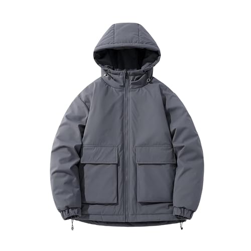Zip up Quilted Jacket Men Windproof Jacket Warm Puffer Coat Padded Down Jacket Quilted Insulated Jacket Winter Coat