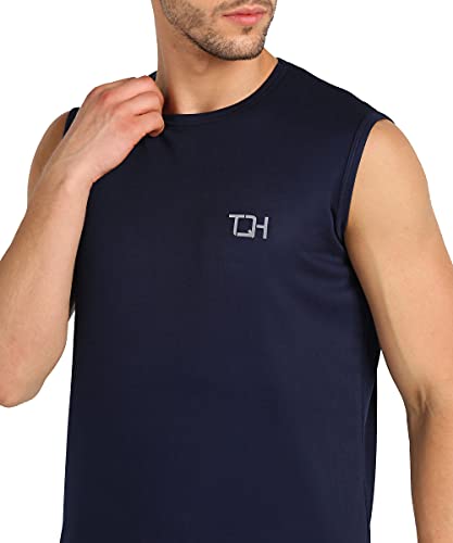 Image of TQH Sleeveless T Shirts for Men | Vest for Men | Tank Top Man | Sando for Man | Men's Sleeveless Gym Vest Round Neck Solid Casual T-Shirt for Workout Running Sports Beach