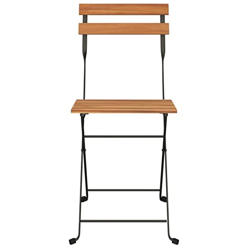Set chaises de bistrot pliantes en teck BaraSh pour extérieur