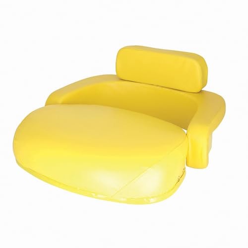 Seat Cushion Set - 3-Pieces Vinyl Yellow Without Brackets fits John Deere 2010 2510 2520 3010 3020 4000 4010 4020 4030 4230 4240 4320 4430 4520 4620 4630 5010 5020 6030 7020 7520 8020 820 830 TY9626