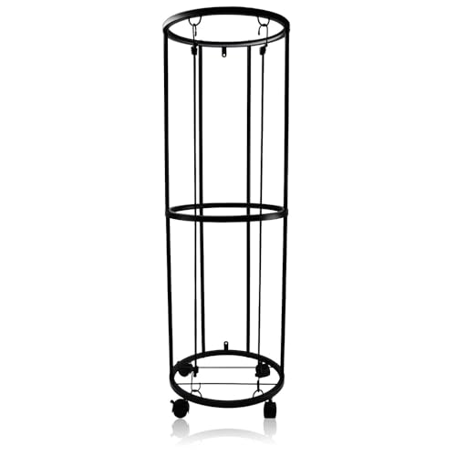 BigKing Columnar Vertical Ball Racks - Rolling Basketball Holder with 4 Wheels, Wall Mounted Space-Saving Sports Organizer for Basketball, Soccer, Volleyball, Football, 40 x 13.2 Inch