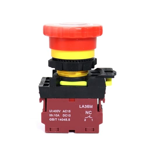 Bouton arrêt d'urgence LED rouge LA36M pour sécuriser vos tableaux électriques 1NC