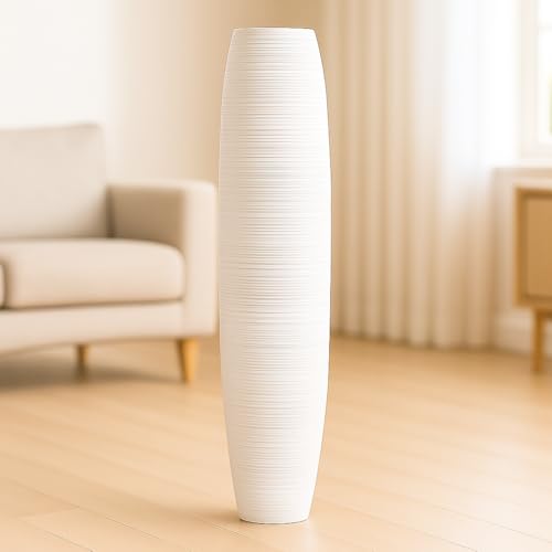 Image of Leewadee Large Floor Vase 26 inches Mango Wood for Pampas Grass, Dried Flowers