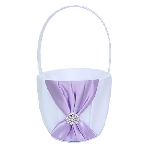 ARKSU Flower Girl Basket with Rhinestones Cover