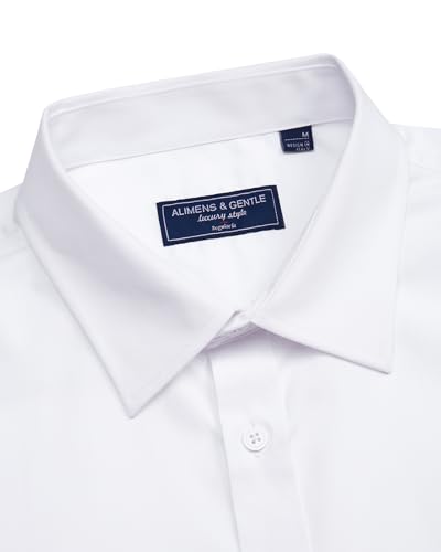 Alimens & Gentle Mens Short Sleeve Dress Shirts Regular Fit Stretch Wrinkle-Resistant Button Down Shirts4