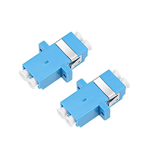 sourcing map LC to LC Fiber Coupler Flange Type Fiber Optical Adapter Connector for Server Rack, Patch Panel Singlemode/Multimode 2Pcs