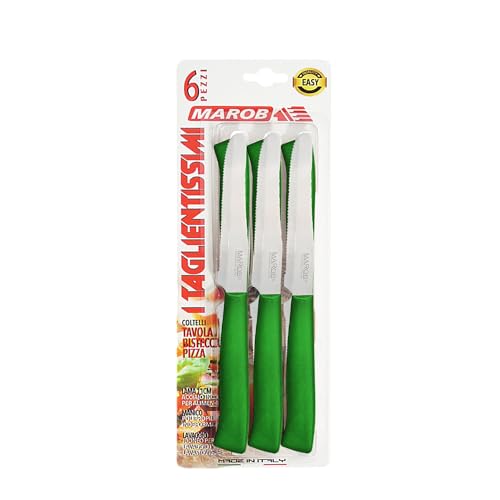 Coltelli tavola horeca 6 pezzi 14h verde marietti made in italy