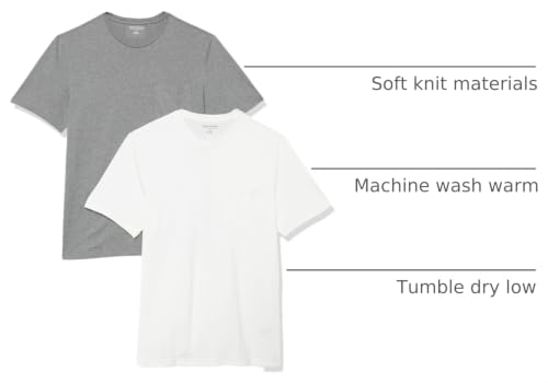 Image of Amazon Essentials Men's Short-Sleeve Crewneck Pocket T-Shirts, Pack of 2