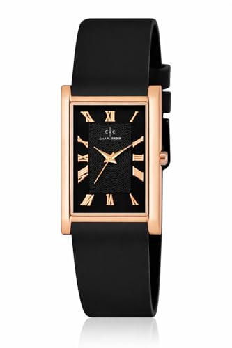 Image of CHARLIEKEEN Slim Analogue Watch, Black Dial, Leather Strap