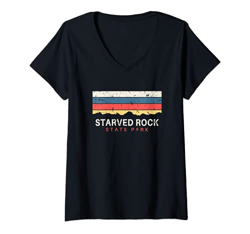 Mujer Starved Rock State Park Illinois Regalos IL Camiseta Cuello V