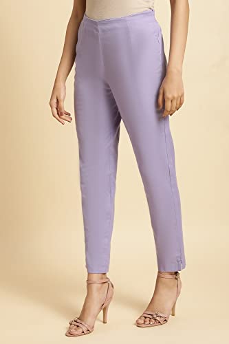 Image of W for Woman Women's Slim Fit Mid Rise Strechable Slim Pants | Trousers