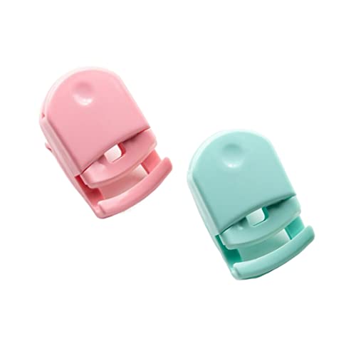 2 Pack Portable Mini Eyelash Curlers Clip, Plastic Travel Lash Curler With Replacement Pads, Fits All Eye Shapes Makeup Cosmetic Tool (Pink, Green) #TOP25