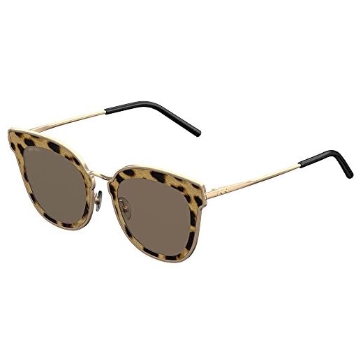 Jimmy Choo dam NILE/S 2M XMG 63 solglasögon, guld (Gdblkanimali/Bw Black Brown)
