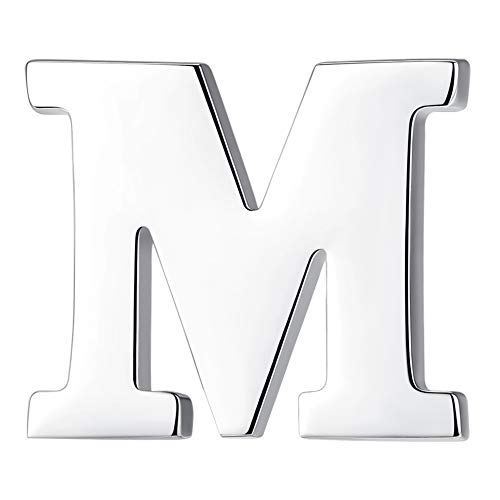 Image of HONEY BEAR Initial Alphabet Letter Lapel Pins Collar Badge Brooches for Mens /Womens Shirt Dress Decoration Silver