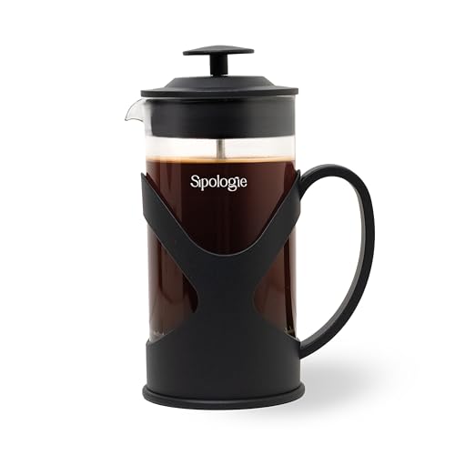 Image of Sipologie Classic French Press Coffee Maker with 4-Level Filtration and Premium Heat Resistant Borosilicate Glass - Compact and Durable Filter Coffee Maker, Tea Maker - 350ml Coffee Press