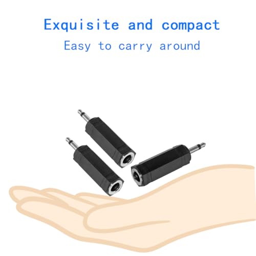 Adaptador de audio 3.5mm a 6.35mm, pack x3, negro miniatura 5