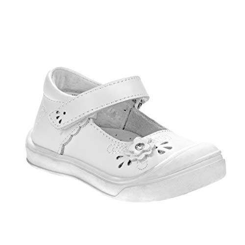 Josmo Smart Step Girls Toddler Shoes | Leather First Walking Shoes (7) White