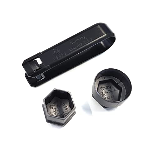 Skoda 000071215NZ37 Radschraubenkappen Abdeckkappen Radschrauben, grau matt, nur für Sicherheits-Radschrauben