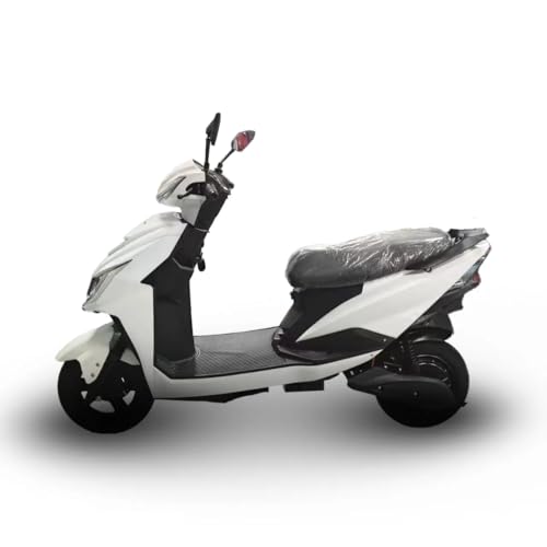 Image of MIOOX Electric Scooter with 48V 30AH Lithium Battery, 60-80km Range, 45km /h Speed, Disc & Drum Brakes, LED or LCD Headlight, Comfortable Seat, Non-RTO, 3-Year Battery Warranty (White)