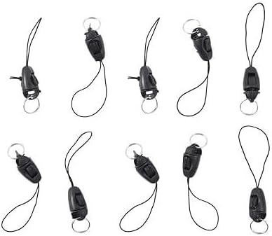 10Pcs/lot Black Detachable Buckle Mobile Phone Accessories Pendant Buckle Small Sling Anti-Lost Lanyard Cords Hanging Head Keychains Hooks, Fasteners