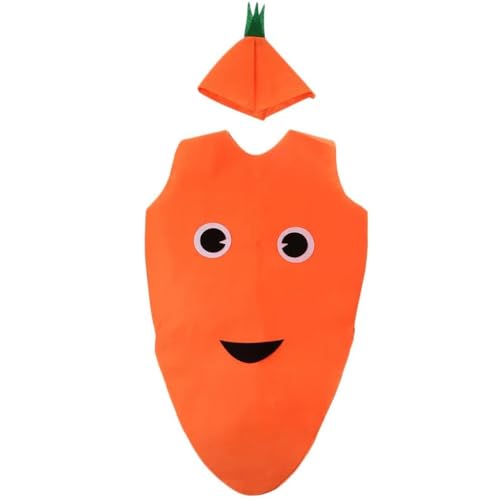 Keuyeo Déguisement De Carotte pour Enfants, Tenue d'halloween Amusante avec Légumes pour Garçons Filles, Accessoires De Spectacle pour Fêtes Costumées