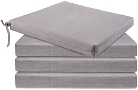 Gräfenstayn® Lot De 4 Coussins D'Assise Confortables 40x40x5cm En 100% Coton Pour Chaises Intérieur & Extérieur - Rembourrage Épais Noir