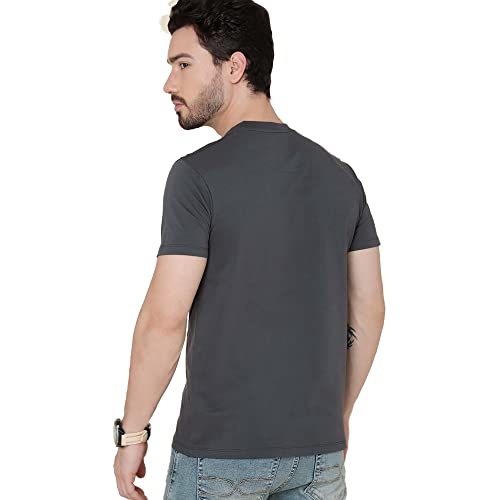 Image of Free Authority Mickey & Friends Printed Regular Fit Grey Cotton Men's T-Shirt