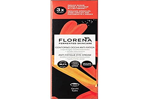 Florena Fermented Skincare Augenkontur, Anti-Müdigkeit, Augencreme mit biofermentiertem Geißblatt und Hyaluronsäure, Augenkontur, vegane Augenringe, 15 ml Cover