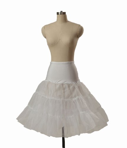 MISSYDRESS 3 Tier of Tulle and Organza Girl Knee Length Slip Petticoat Crinoline