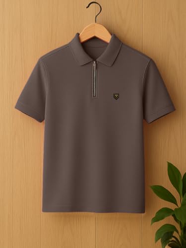 Image of YAZOLE Men's Lycra Blend Round Neck T Shirt | Solid Half Sleeve Regular Fit Tee | Casual Sports Gym Office Travel Running Walking | Perfect for Everyday Use | - (S to XXL)