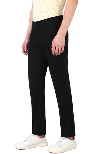 Image of Peter England Men's Straight Fit Mid Rise Chino Casual Trouser with Premium Dobby