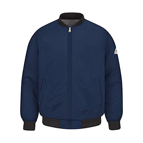 Bulwark Flame Resistant 9 oz Twill Cotton Excel FR Regular Team Jacket, Navy, Large Bulwark Flame Resistant 9 oz Twill Cotton Excel FR Regular Team Jacket, Navy, Large
