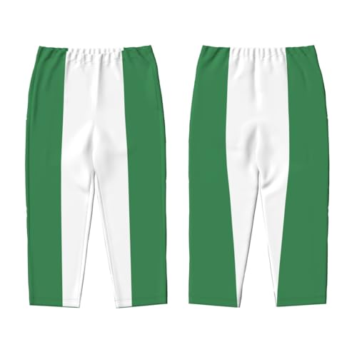 Pakistan Flag Kids Full Print Bottoms ，Soft Cotton-Like Fabric, Elastic Waist For Casual Play And Daily Wear3