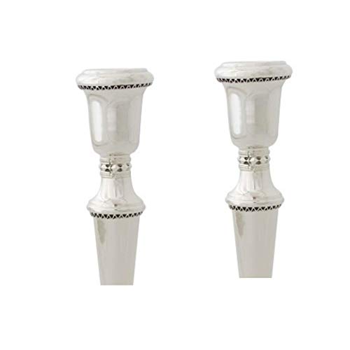 Nadav Art Tall Classic Shabbat Candlesticks Made Of Handmade Sterling Silver With Filigree Decoration thumb #3