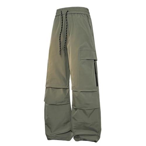 XYXIONGMAO Men's Black Hip Hop Joggers Overalls Casual Streetwear Loose Techwear Sweatpants Wrinkled Multi-Pocket Cargo Pants3