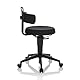 hjh OFFICE Balancestuhl höhenverstellbar TOP Work Flex beweglicher Arbeitshocker mit Rückenlehne, Stoff Schwarz