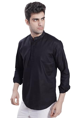 Image of DIVISIVE Men's Slim Fit Full Sleeves Cotton Short Kurta