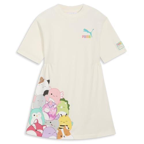PUMA Kids Girls French Terry Short Sleeve Dress X Squish Casual Casual - Beige